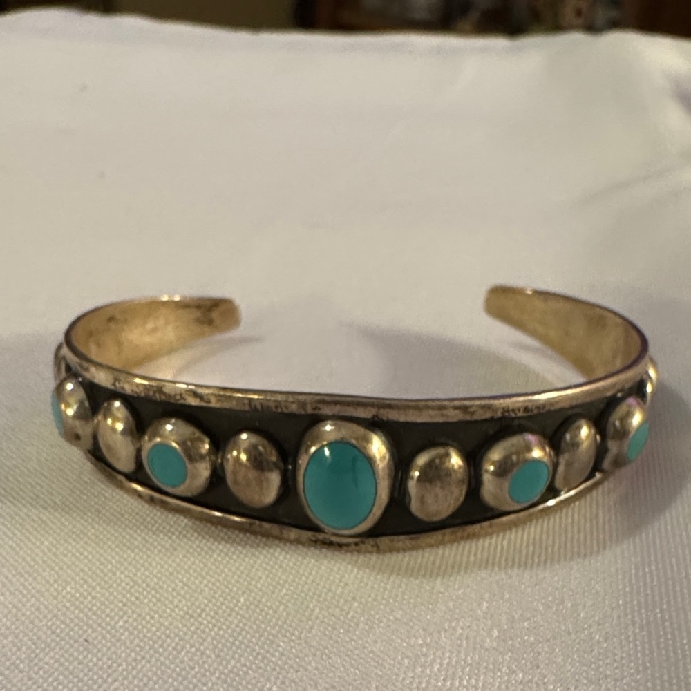 Silver and Turquoise Cuff Bracelet